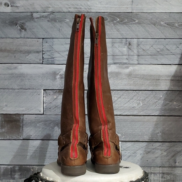 Steve Madden Brown Heeled Boots with Harness Detail - Picture 10 of 16